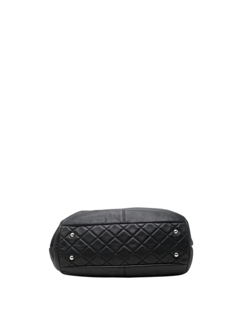 Chanel CC Logo Handbag Chain Tote Black Lambskin